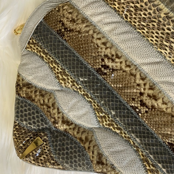 Vtg 70s Bags by Supreme Patchwork Snakeski… - Picture 2 of 8